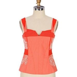 ANTHRO Floreat Coral Bustier Lobata Top